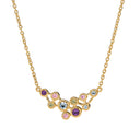 8 karat guld collier halskæde med farvede sten - 42-45 cm
