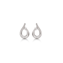 Sølv ørestikker rhodineret bue blank med diamant i toppen Diamant ialt 0,04 ct w/pk1