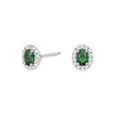 14kt. guldørestikker m/smaragd og dia 0.11ct w/si