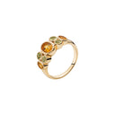 Ring Med Citrin 7X5 Mm, 5X3 Mm Og Peridot 4 Mm 333