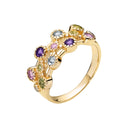 Ring Med MAf Peridot, Pink Zirkonia, Ametyst, Og Topaz 333