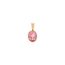 Vedhæng med pink zirkonia 10x7mm 8 kt