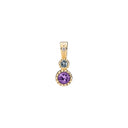 Vedhæng Med Topaz 1X3Mm, Ametyst 1X5Mm Og Diamanter 0,015Ct W.Si 333