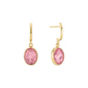 Ørestik med pink zikonia 22x7 mm 8 kt