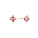 Ørestik med pink zirkonia 5 mm 8K