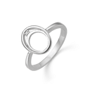 Sølv ring rhodineret dobbelt oval med diamant. Diamant ialt 0,012 ct. w/pk1.