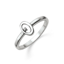 Sølv ring rhodineret oval med diamant. Diamant ialt 0,005 ct. w/pk1.