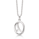 Sølv halskæde rhodineret bue blank med diamant i toppen Diamant ialt 0,035 ct w/pk1 Kæden er rhodineret sølv i længde 42-45 cm