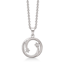Sølv halskæde rhodineret 1 blank og en mat bue med diamant for enden Diamant ialt 0,054 ct w/pk1 Kæden er rhodineret sølv i længde 42-45 cm