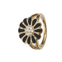 16 mm Black Marguerite - forgyldt - 800-4.5.B