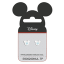Stål ørestik Disney Mickey Mouse med blå hjerte i midten.
