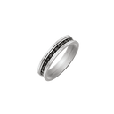 Stål ring alliancering med sorte zirconia
