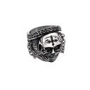 Stål ring dødningehoved med kæde
