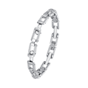 Stål armbånd aflange led. Længde 21 cm.