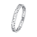 Stål armbånd aflang led med + imellem blank