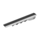 Rustfri stål slipseholder m/bred sort stribe 60mm - 493 017
