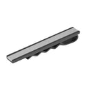 Rustfri stål slipseholder sort m/bred stål stribe - 493 018