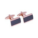 Rustfri stål manchetknapper rose m sort stribe - 493 214