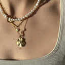 La Feuille Pendant with Light Lavender Zircon
