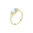 Ring Med Blå Topaz Og Diamant 2X0,03Ct W.Si 585