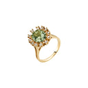 Ring Med Grøn Ametyst Og Diamanter 0,36 Ct. W.Si. 585