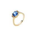 Ring Med Tanzanit 7X7Mm Og Diamanter 0,08Ct Wsi 585