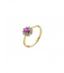 Ring Med Rubin Og Diamanter 0,10 Ct Wp2 585