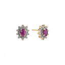 Ørestik Roset Med Rubin Og Diamanter 0,16 Ct Wp2 585