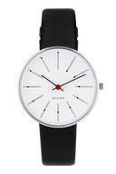 Bankers hvid 34 mm med læderrem - 53101-1601