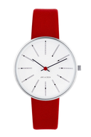 Bankers hvid 34 mm med læderrem - 53101-1603
