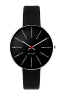 Bankers sort 34 mm med læderrem
