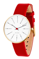 Bankers hvid 34 mm med læderrem - 53107-1603G