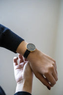 Bankers porsgrun grå 34 mm med læderrem
