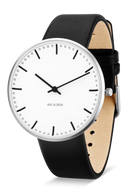 City Hall hvid 40 mm med læderrem - 53202-2001