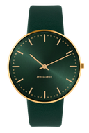 City Hall evergreen 40 mm med læderrem - 53208-2088G