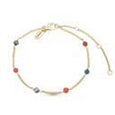Carnelian and Mos Agat - Forgyldt Armbånd - 601-G35