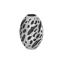 SHAPE Sølv ellipse lås med leopard mønster