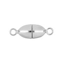 Rhod. Sølv magnet perlelås oval 6mm blank