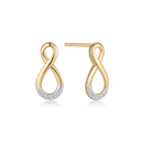 8 kt. guld ørestikker evighedstegn med syntetiske cubic zirconia. Mål: 12,37 x 5,98 mm.