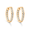 8 kt guld knækcreol oval med zirconia Yderst i forreste kant og inderst i bagerste kant - 16 x 15 mm