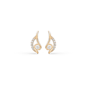 8 kt guld ørestikker bue med 5 synt cubic zirconia og snoet bue med 1 zir i midten - 9,66 x 4,32 mm