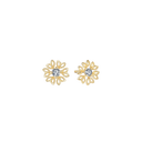 8 kt guld ørestikker blomst med en zirconia i midten - 6,35 mm i diameter