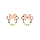 9 kt guld ørestikker Minnie Mouse med rosa sløjfe