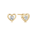 8 kt. guld ørestikker hjerte med syntetiske cubic zirconia.