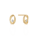 8 kt. guld ørestikker oval med syntetiske cubic zirconia.