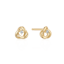 8 kt. guld ørestikker knude med syntetiske cubic zirconia.
