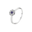 Ring Med Safir 3Mm Og Diamanter 0,20 Ct W.Si Hvidguld 585