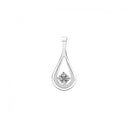 Vedhæng Dråbe 21X10 Mm Med Diamanter 0,06Ct W.Si Hvidguld 585