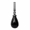Black Onyx drop - sort rhodineret sølv charm - 610-B01Black