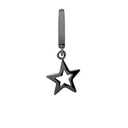Star - sort rhodineret sølv charm - 610-B13